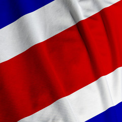 Closeup of the flag of Costa Rica, square image