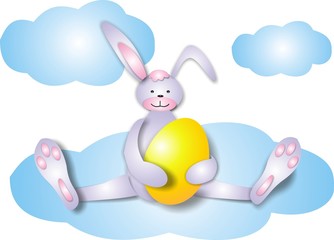 Obraz na płótnie Canvas rabbit whis yellow egg
