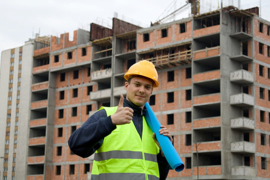 construction worker in uniform at work