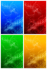 plasma's white light on four colors, blue, red, green, yellow