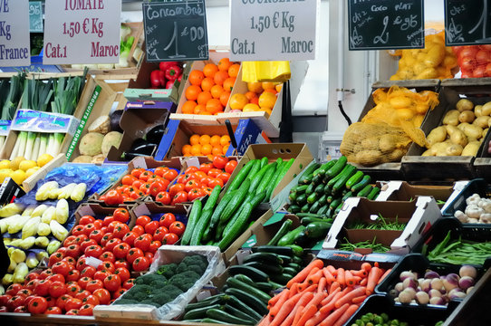 vegetables in a french market
