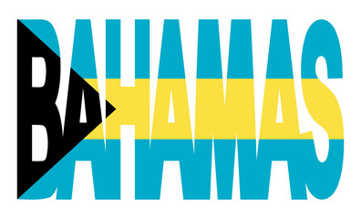 Bahamas text with flag
