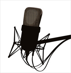 studio microphone- brown illustration