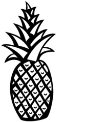 black and white pineapple