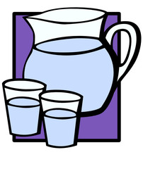 water pitcher and glasses
