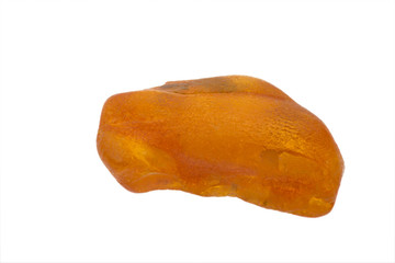 piece of raw Baltic Sea amber isolated on white
