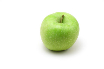 fresh green apple on white background