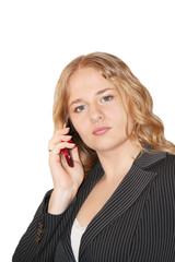 Business woman talking on cell phone