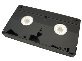 Black single video tape against the white background
