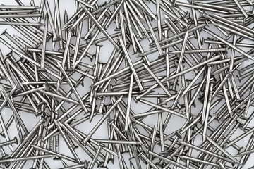 Close-up of a pile of nails