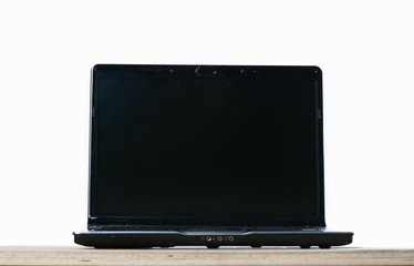 black business laptop on white background