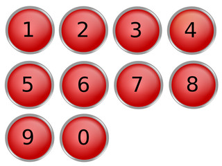 Red Web Number Buttons