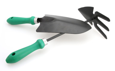 Trowel and Cutivator White Background