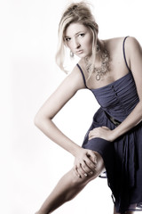 Fototapeta premium Fashion girl with long legs