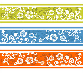 three floral strips