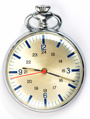 Luxurious old analog silver watch macro - isolated