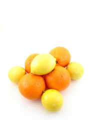 Oranges and lemons isolated