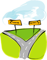Two roads illustration