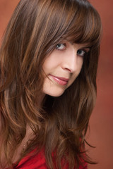Naklejka premium woman portrait closeup