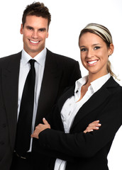 business woman and businessman 