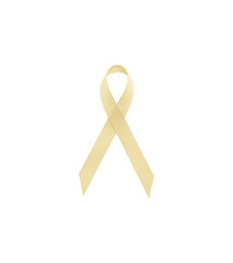 Yellow Remembrance Ribbon on White
