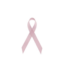 Breast Cancer Pink Ribbon on White