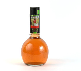Cider  vinegar in a glass bottle