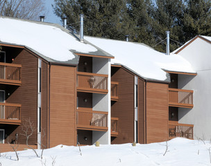 Holiday resort in a winter setting