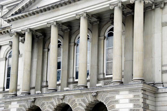 Columns of classical Greek style courthouse, Osgoode Hall