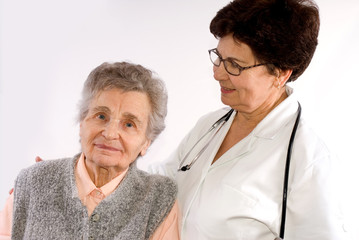 Healthcare worker and senior 