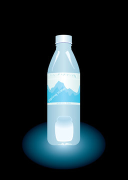Illustration of some fresh spring water bottled