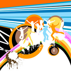Obraz premium silhouettes and rainbow