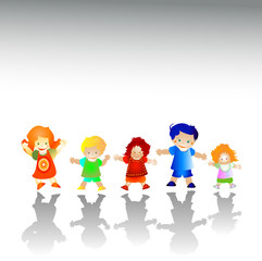 kids playing; group of happy children