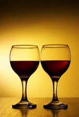 Two glasses with red wine
