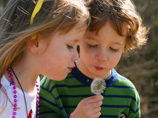 Two Children enjoying nature
