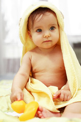 Cute baby after bath