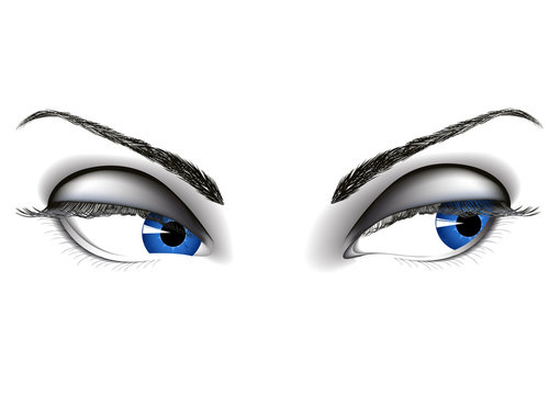 Blue woman eye, vector illustration