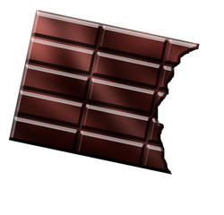 Isolated chocolate bar with bitemark