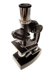 Microscope isolated over white background