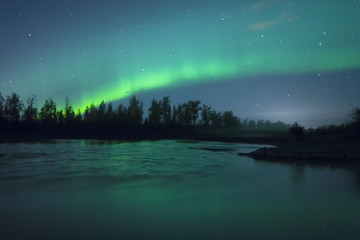 Aurora Borealis over the river