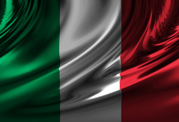 Italian flag waving in the wind