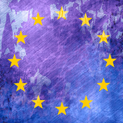 Grunge background with european flag