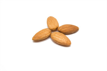 Almonds; objects on white background