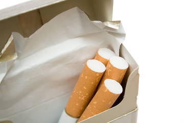 cigarettes on the white isolated background