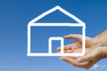 Naklejka premium We give you a home