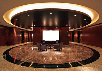 Lobby in luxurious hotel