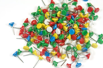 Multi-colored stationary pins isolated