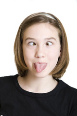 expression face of the actor on a whrite background