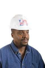 Construction Worker Looking Left Vertical