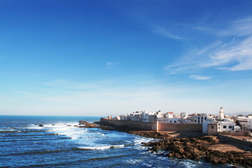 Obraz premium City Essaouira, Morocco, at the Atlantic Ocean.